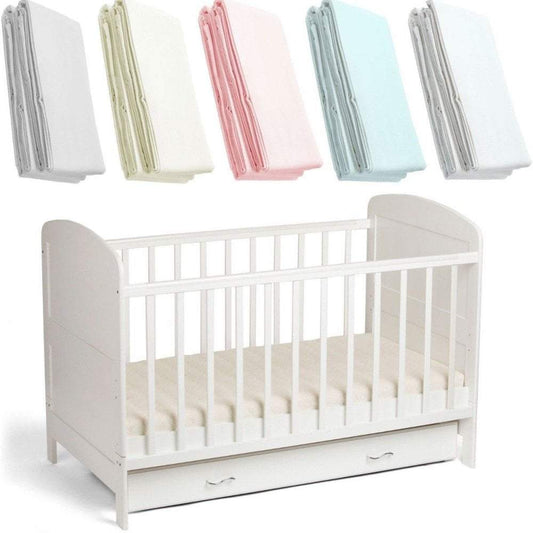 Clearance 10x Spacesaver Cot Fitted Sheet 100% Cotton 100x52cm-0