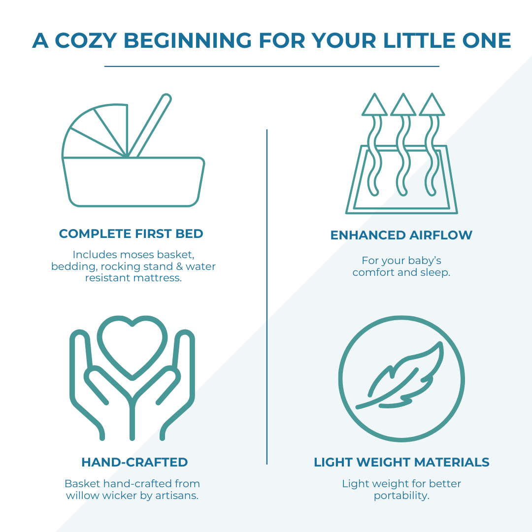 Pink Dimple Grey Wicker Baby Moses Basket With Stand-2