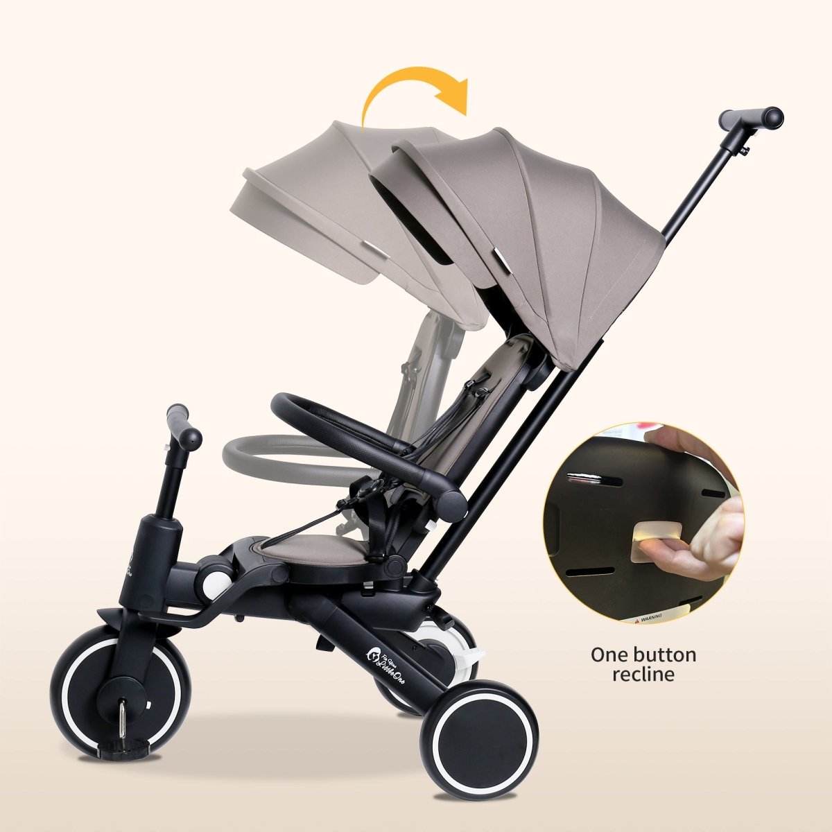 Foryourlittleone Xplor Plus 6 in 1 Foldable Trike - Jet Black (10m-5y)-3