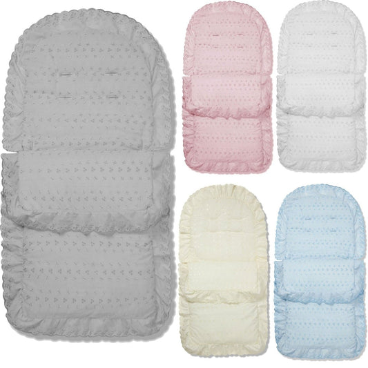 Universal Broderie Anglaise Pushchair Footmuff / Cosy Toes - Fits All Pushchairs / Prams And Buggies-0