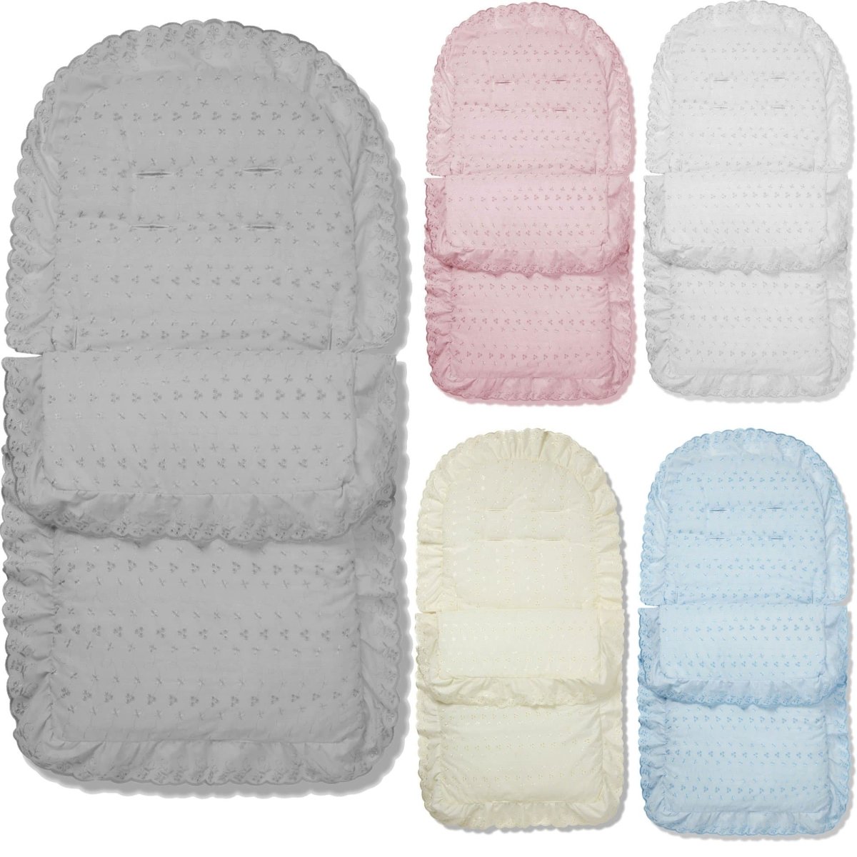 Universal Broderie Anglaise Pushchair Footmuff / Cosy Toes - Fits All Pushchairs / Prams And Buggies-0